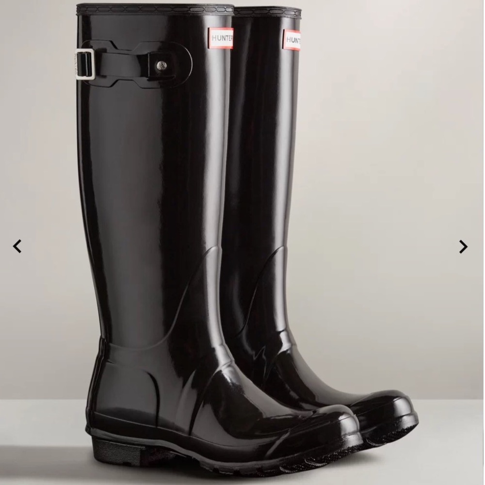 Hunter Black Women’s Original Tall Gloss Rain Boots - size US 5, EK 36, UK 3